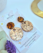 Charger l'image dans la galerie, Boucles d'oreilles champagne et Léopard
