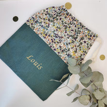 Charger l'image dans la galerie, Sac à doudou enfant bébé personnalisable crèche/école liberty fabriqué main