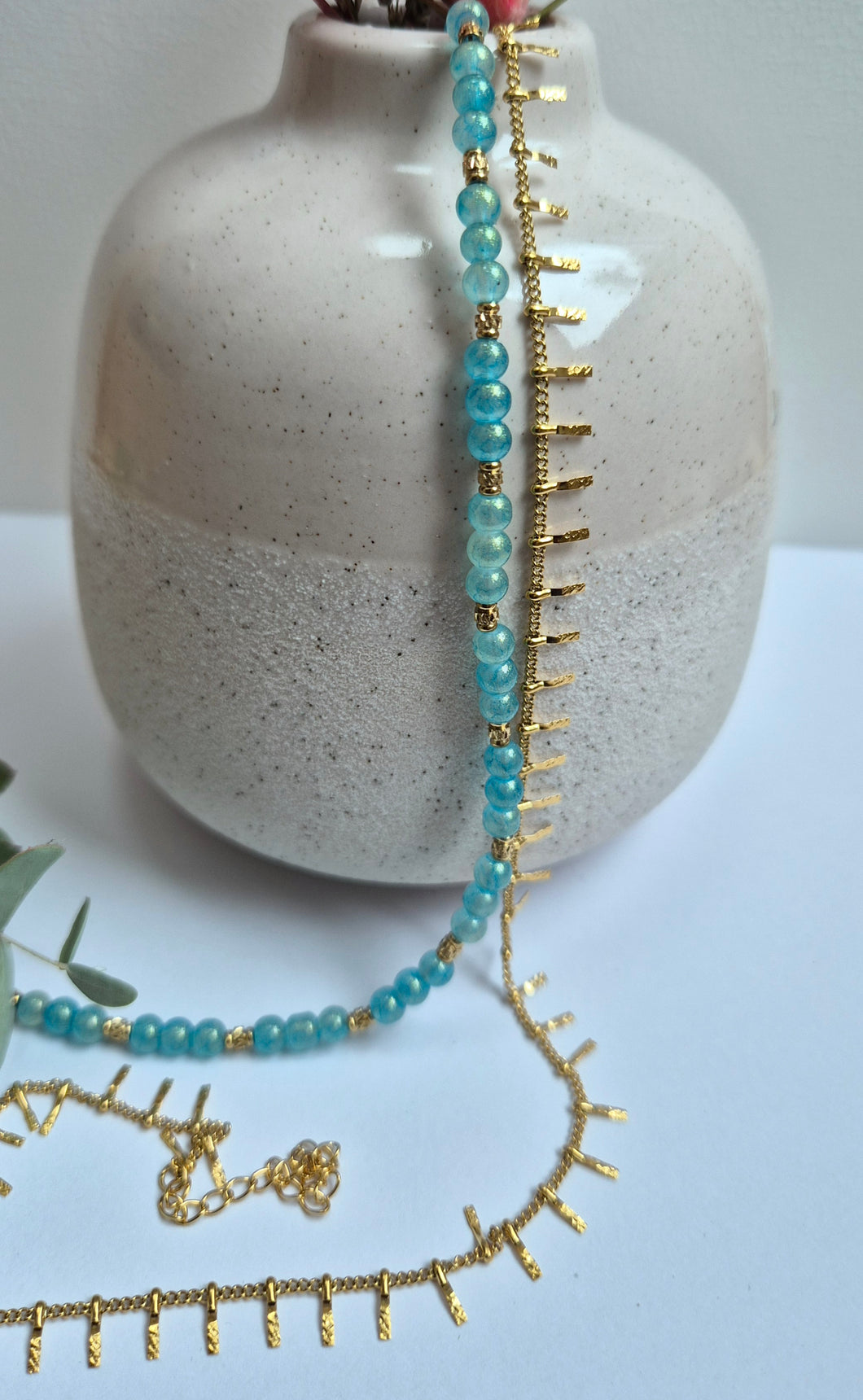 Collier Galatée, perles de verre