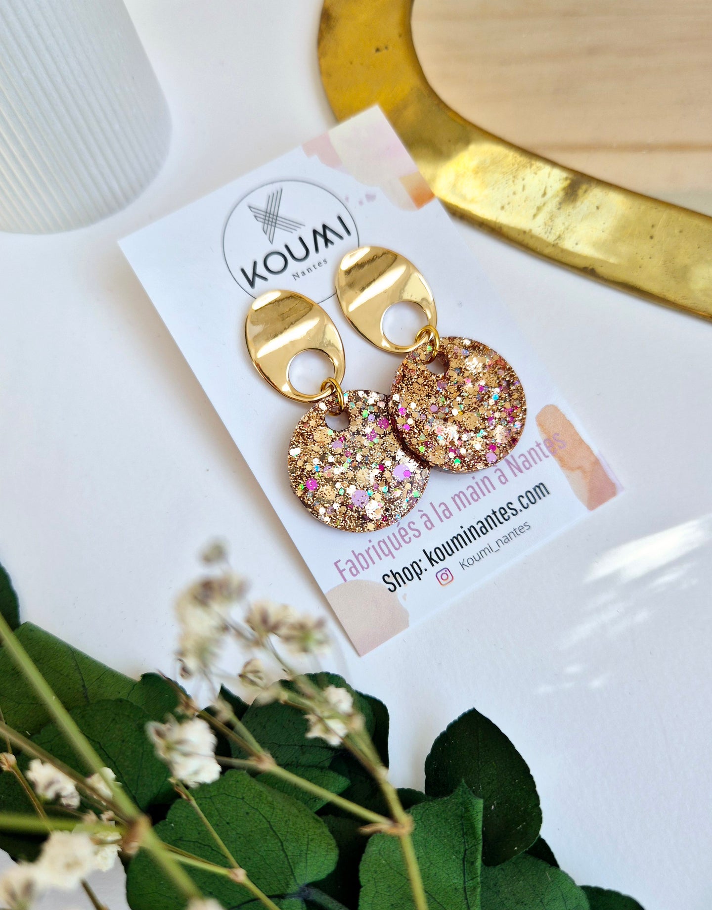 Boucles d'oreilles champagne